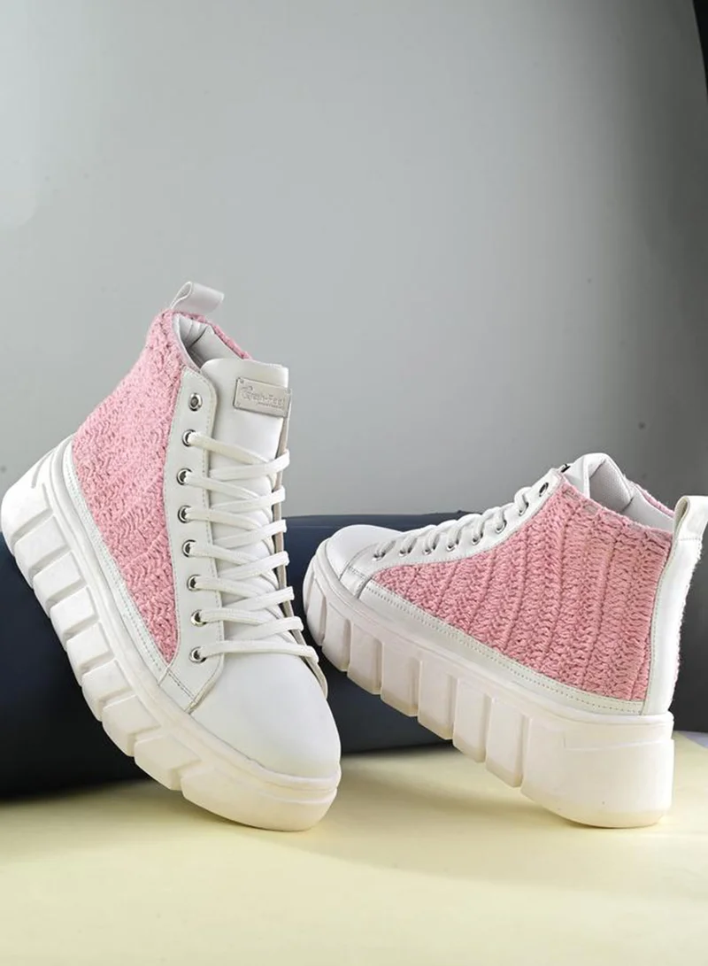 Fresh Feet Fresh Feet Crochet High Top Lace-Up Sneakers
