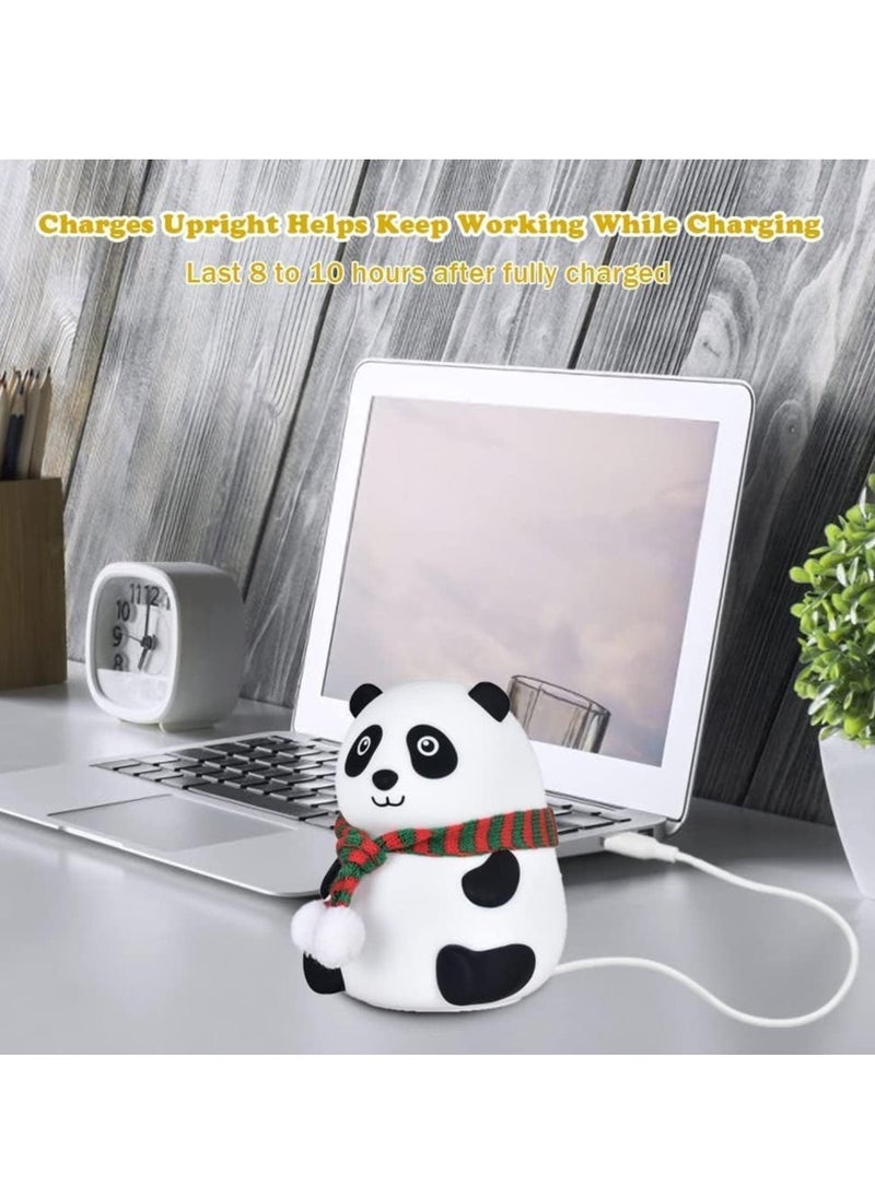 Panda Night Lamp with 7 Color Changing LED Light – Touch-Activated Silicone Lamp for Kids Bedroom, USB Rechargeable, Soft Glow Panda Light, Perfect for Nursery and Bedtime (Multi-Color)