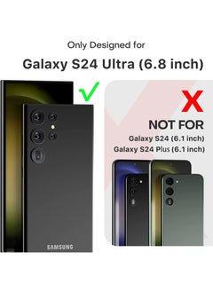 Generic for Samsung Galaxy S24 Ultra Case, TPU Soft Film Screen Protector X2, Tempered Glass Camera Protector X2, Slim Fit Transparent Mobile Phone Back Cover 5-in-1 Full Body Protetive Accessorise  - Image 2