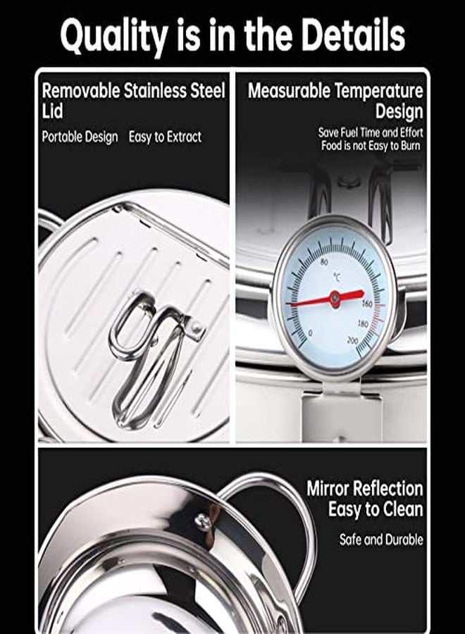 EBTOOLS Stainless Steel Deep Fryer Pot, Small Deep Fryer Pot With Thermometer Oil Drip Drainer Rack for French Fries Shrimp Chicken - Image 4