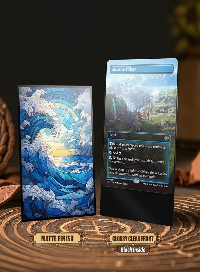 Kiiransr MTG Card Sleeves -Stained Glass Island- Ultra Clear Front & Matte Finish Back, 100 Count Standard Size TCG Sleeves, Matte Art Sleeves for Magic The Gathering - Image 3