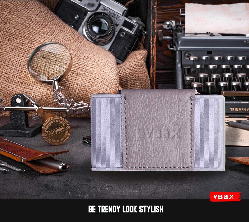 VBAX Elastic Wallet with Pull Tab for Men & Women â€“ Slim Minimalist Front Pocket Leather Card Holder, Compact Stretch Design Fits 8â€“10 Cards & Cash â€“ Premium Everyday Carry Wallet - Image 3