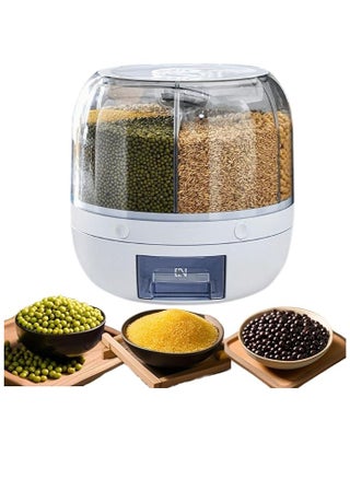 Dry Storage 6 Grid Cereal Storage Container Dispenser Countertop, Grain Organizer and Dispenser Round 360 Food Rotating Dispenser for Store Rice, Red Beans, Yellow Beans - pzsku/Z953D4D838359FE008DECZ/45/1746183804/e4fbc4e3-0c5e-49da-9e40-af2f898a25e8