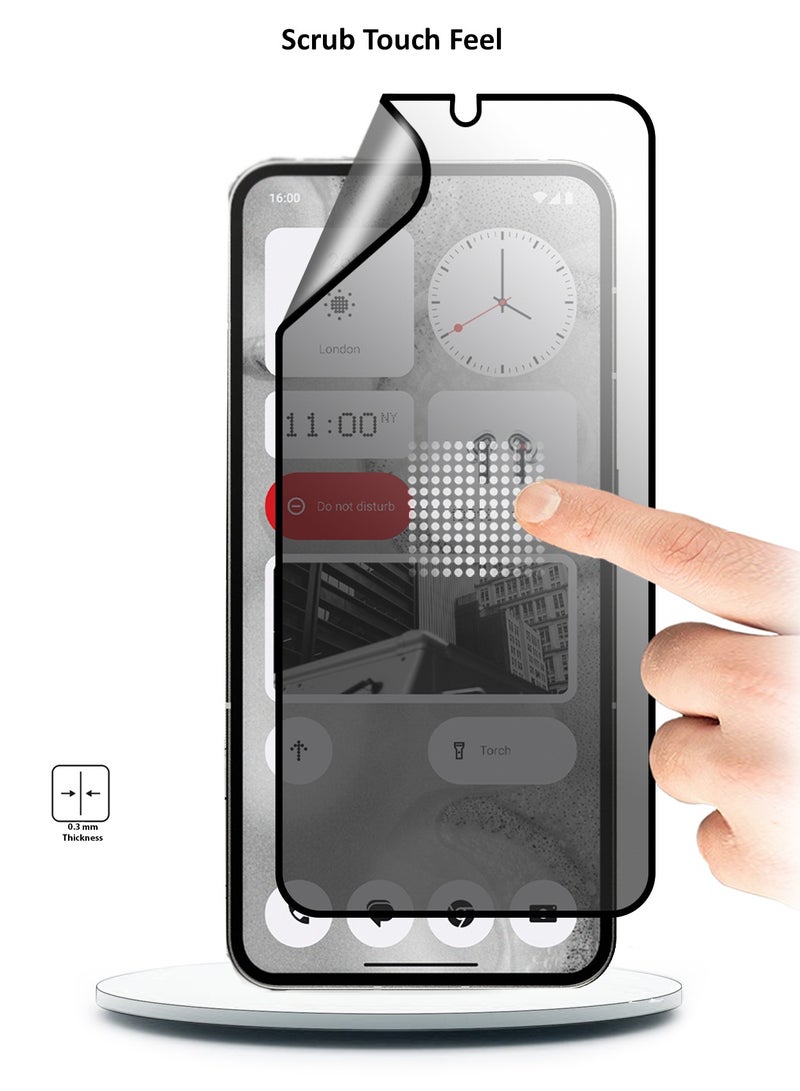 Wtech Nothing Phone 2 5G 2023 Nano Ceramic Privacy Full Glue Full Cover Matte Flexible Screen Protector (MSCNMP) - Clear/Black - Image 3