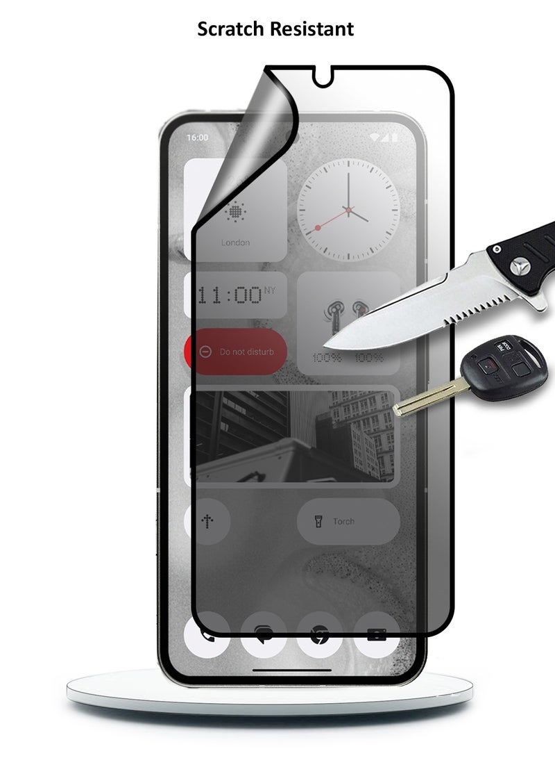 Wtech Nothing Phone 2 5G 2023 Nano Ceramic Privacy Full Glue Full Cover Matte Flexible Screen Protector (MSCNMP) - Clear/Black - Image 5