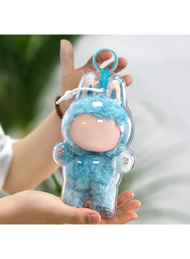 Protective Case for LABUBU The Monsters Exciting Macaron, Display Stand Acrylic Case Cover Accessories with Silicone Strap White - Standing Case, Clear - Image 4