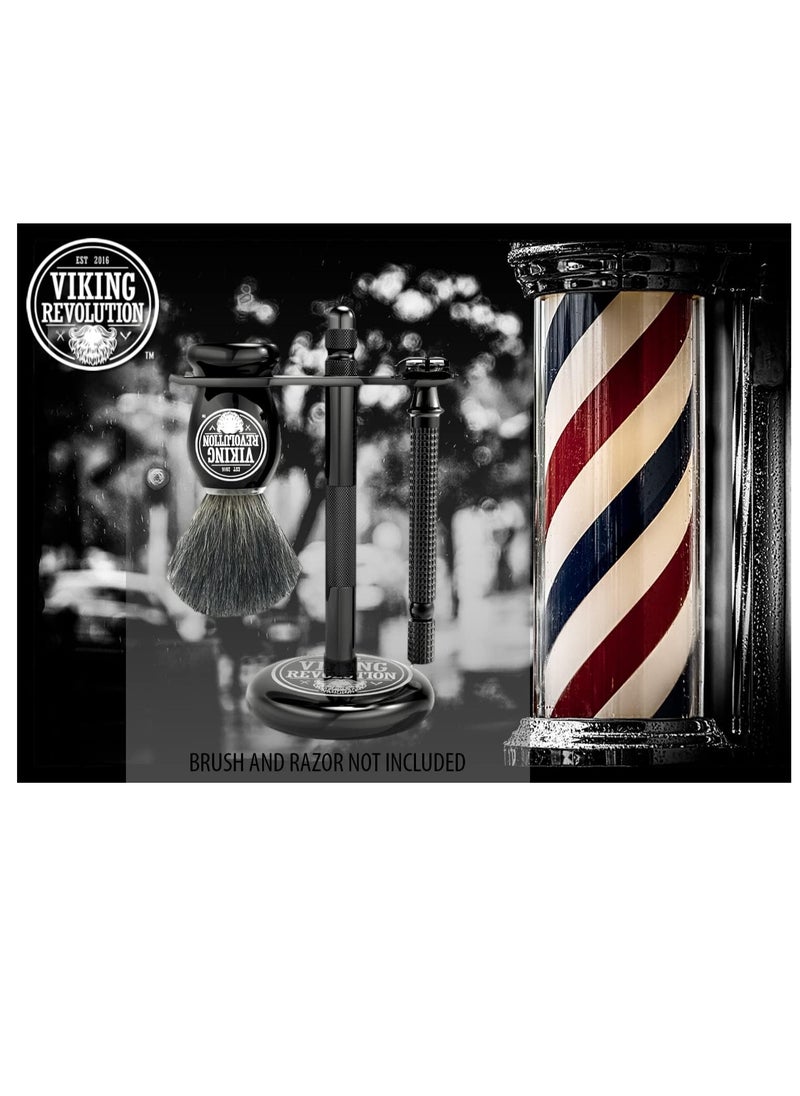 Viking Revolution Viking Revolution Black Safety Razor Stand - Razor Holder and Shaving Brush Stand to Prolong the Life of Your Razor - Weighted Bottom for Extra Stability  - Image 2
