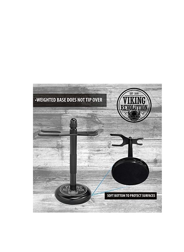 Viking Revolution Viking Revolution Black Safety Razor Stand - Razor Holder and Shaving Brush Stand to Prolong the Life of Your Razor - Weighted Bottom for Extra Stability  - Image 3