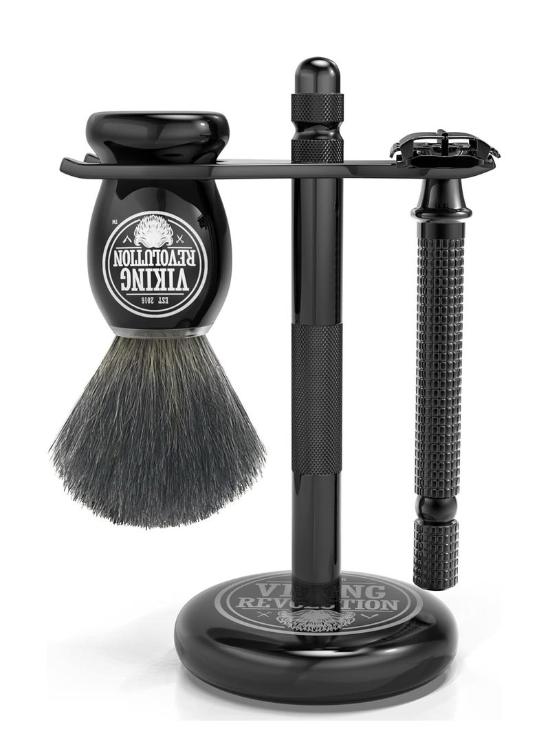 Viking Revolution Viking Revolution Black Safety Razor Stand - Razor Holder and Shaving Brush Stand to Prolong the Life of Your Razor - Weighted Bottom for Extra Stability  - Image 4