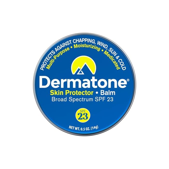 Dermatone Skin Protector Balm | Sun, Wind, Cold, Chapping & Frostbite Protection | Face and Lip Balm SPF23 | Moisturize & Repair Dry Skin | Barrier Cream | 0.5oz