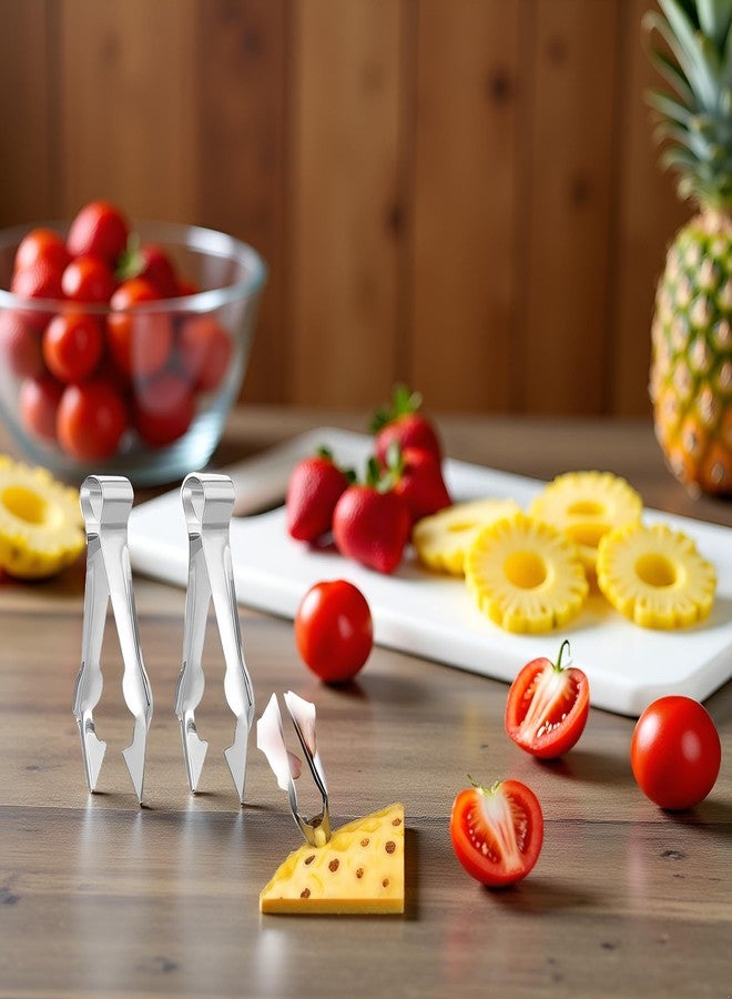 Wentoenapp 2Pcs Multi-Functional Fruit & Vegetable Stem Remover Clip, Strawberry Huller, Pineapple Eye Remover, Kitchen Gadget, Silver Stainless Steel Handle - Image 4