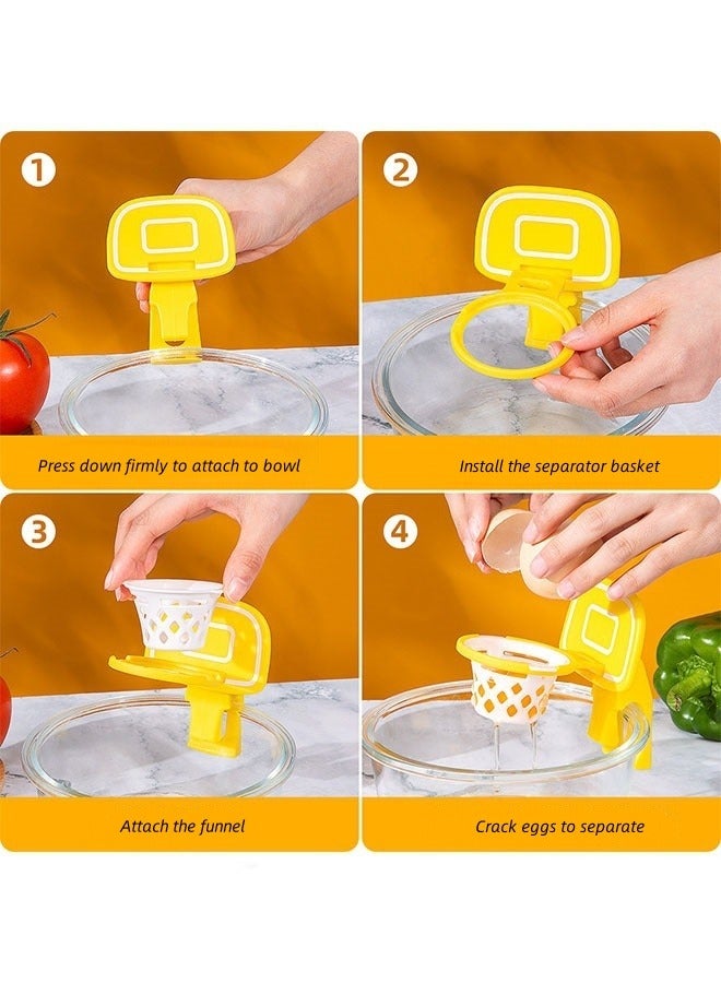 DAKS Basketball Hoop Egg White Separator - Fun Silicone Egg Yolk Separator for Kitchen, Food-Grade, Easy to Clean, Durable Cooking Gadget for Baking and Cooking Enthusiasts  - Image 4