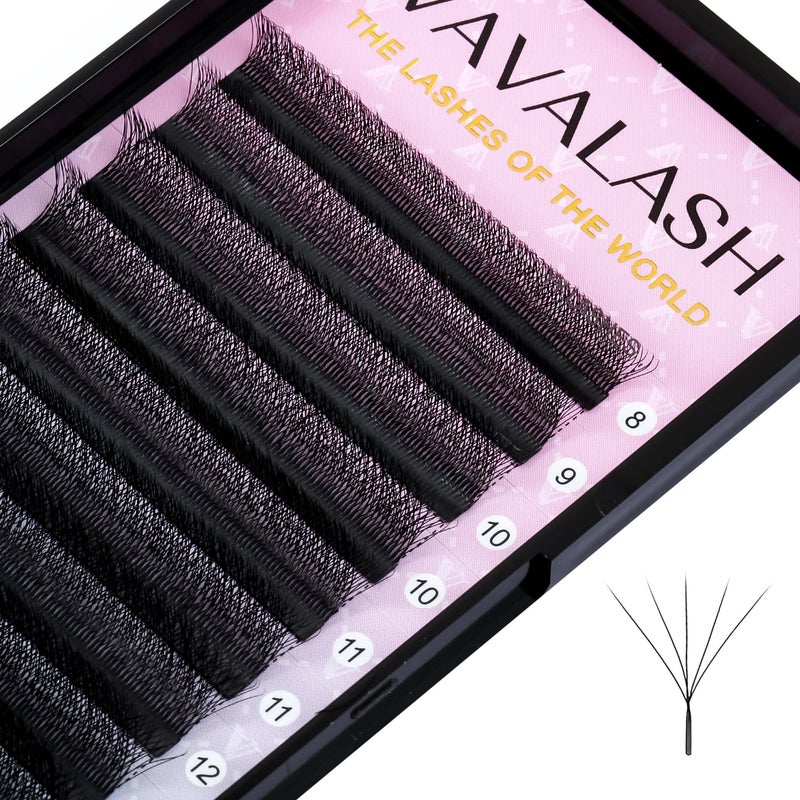 VAVALASH Wshaped Eyelash Extension 5D Premade Fans 007 C Curl Volume Lash Extensions Easy Fanning Lashes Matte Black Volume Premade W LashesW Shaped5D007C11mm