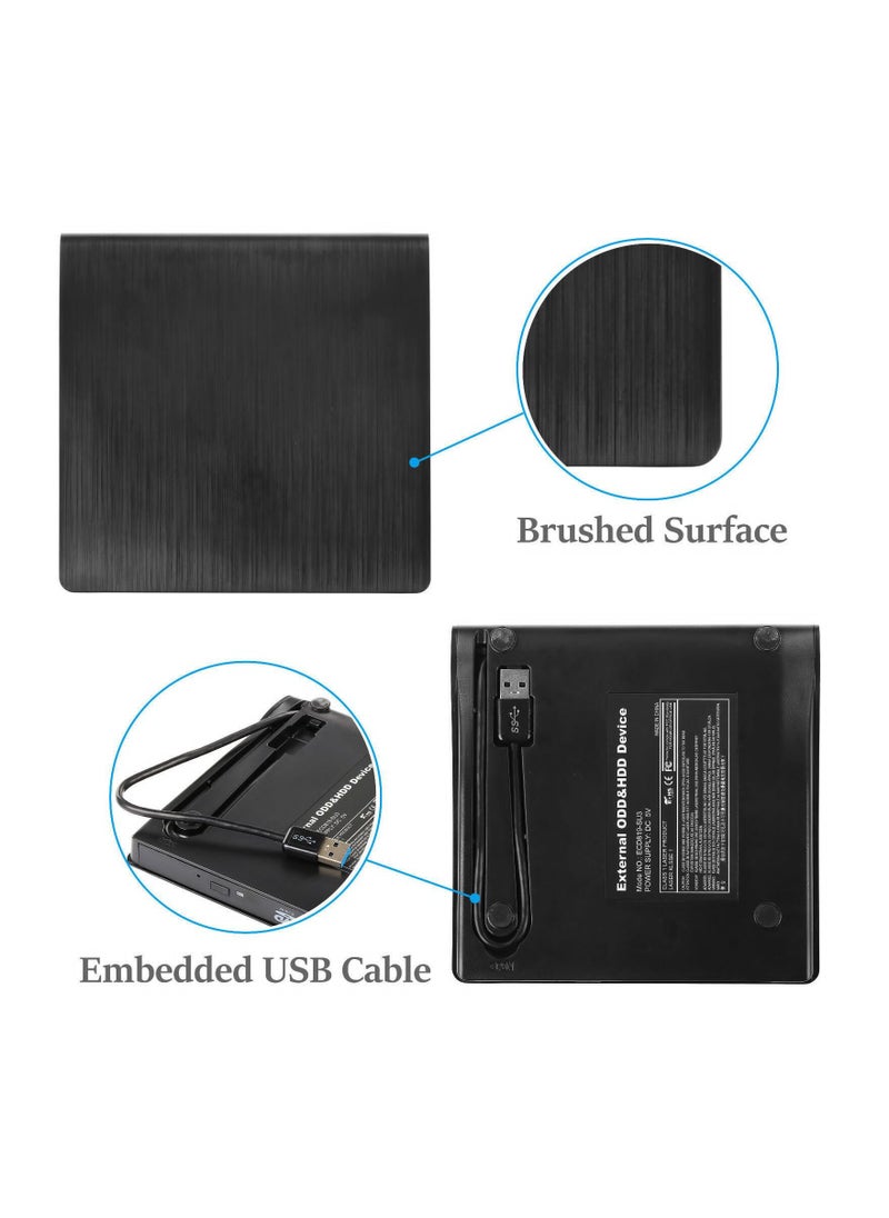 Generic - External DVD/CD Drive, USB 3.0 Slim Portable CD DVD +/-RW Drive, External DVD/CD ROM Writer for Laptop or Desktop Compatible with Windows XP/7/8/10, Mac OS, Linux - Image 1