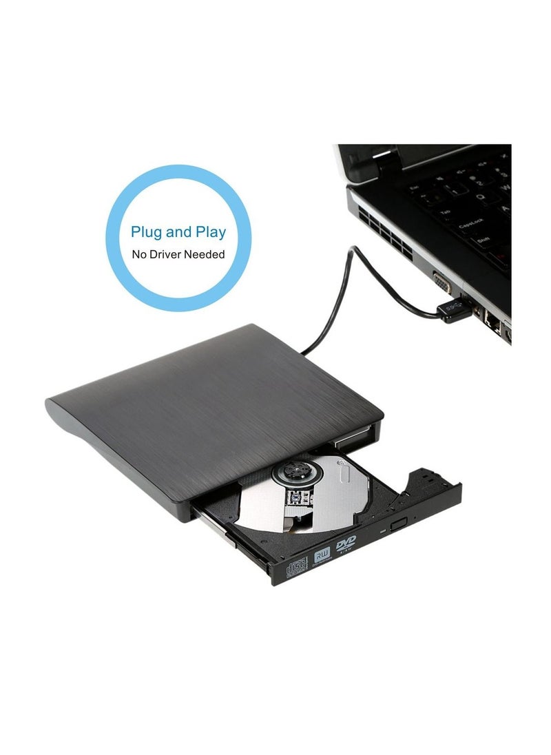 Generic - External DVD/CD Drive, USB 3.0 Slim Portable CD DVD +/-RW Drive, External DVD/CD ROM Writer for Laptop or Desktop Compatible with Windows XP/7/8/10, Mac OS, Linux - Image 1