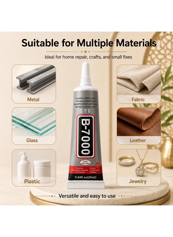 TEXSENDA B-7000 Multi-Purpose Adhesive Glue 25ml, Strong Bond Clear Finish, 2-Pack - Image 2