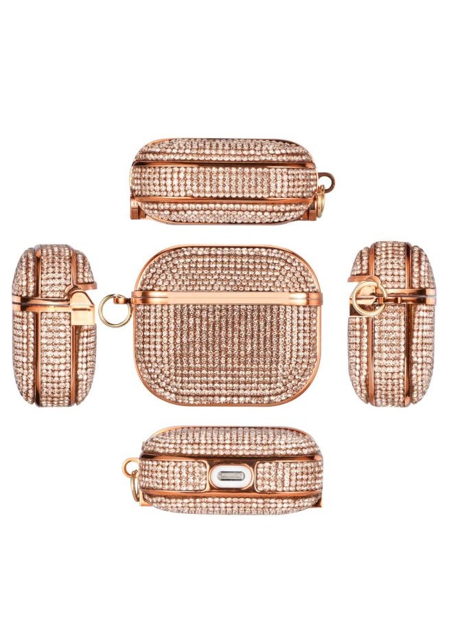 Suitable For Apple Airpods3 Crystal Drill 4 Generation Bluetooth Earphone Case Electroplating Sticker Drill Double Slot Earphone Case-Color:Silver-Applicable Model:AirPods Pro2 (with Package With Hook)