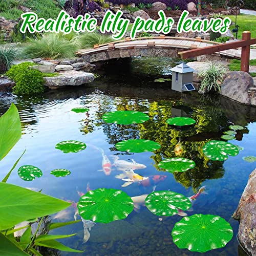 ZAUGONTW 20 Pcs Artificial Lily Pads for Ponds, Realistic Floating Lily Pads Leaves, Lotus Leaves Water Lilies Pad Artificial Foliage Pond Decor for Koi Fish Pool Patio Aquarium - Image 2