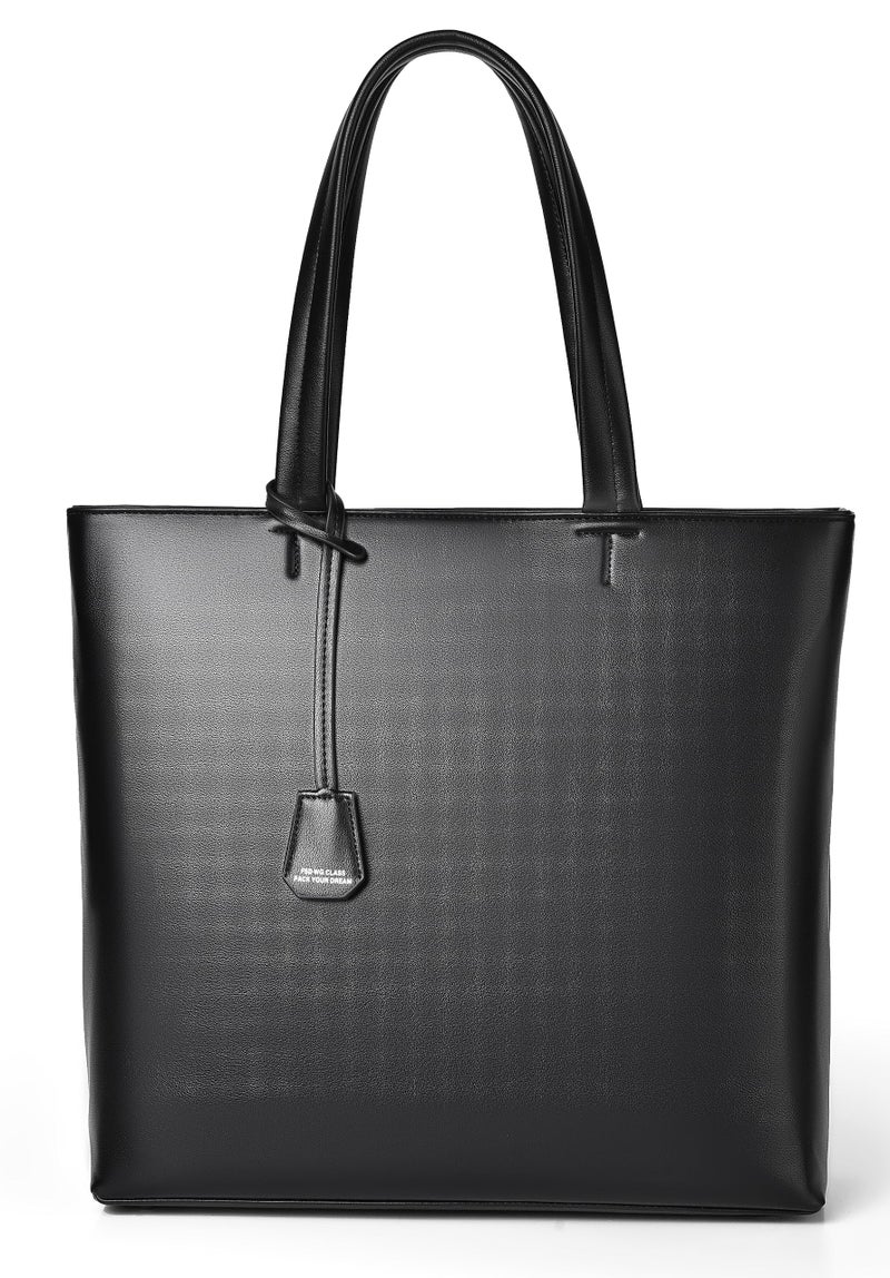 FSD.WG Men's Tote Bag,Business Bag, Leather Briefcase,Elegant Leather（PU）,Large Capacity,Black - Image 1