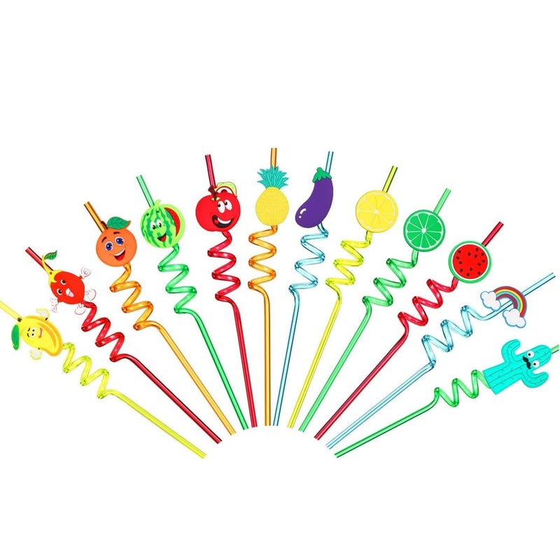 Imaashi Fun Straws Vibrant Reusable Spiraling Straws for Kids' Parties, Birthdays, and Carnivals. Vibrant Reusable Twisting Straws.Random Color and Designs (Pack of - 8) - Image 5