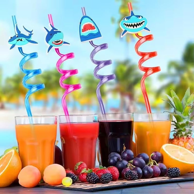 Imaashi Fun Straws Vibrant Reusable Spiraling Straws for Kids' Parties, Birthdays, and Carnivals. Vibrant Reusable Twisting Straws.Random Color and Designs (Pack of - 8) - Image 3