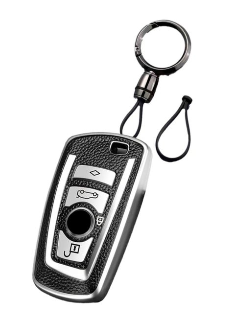 OUYoo Suitable for BMW key fob,Advanced soft TPU key box is compatible with X1 X3 X4 X5 X6 1 2 4 5 6 7 M3 M5 M6 GT3 GT5 G30 F10 F15 F16 F20 series smart key,With a key chain.
