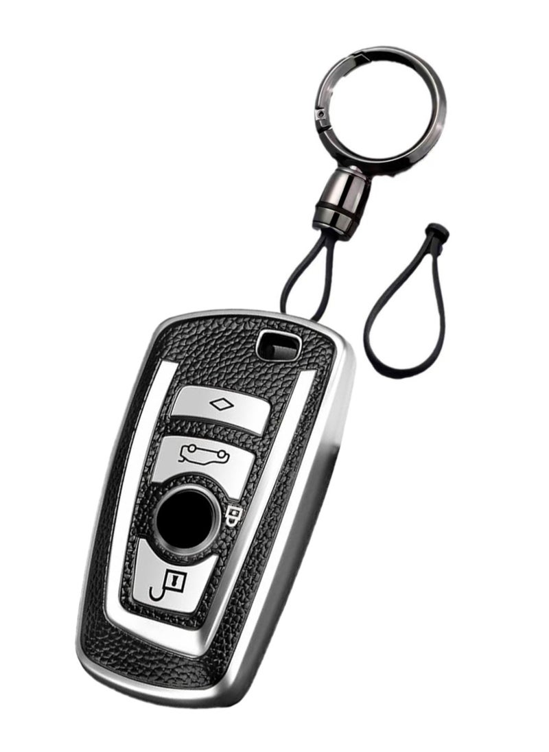 OUYoo OUYoo Suitable for BMW key fob,Advanced soft TPU key box is compatible with X1 X3 X4 X5 X6 1 2 4 5 6 7 M3 M5 M6 GT3 GT5 G30 F10 F15 F16 F20 series smart key,With a key chain.  - Image 1