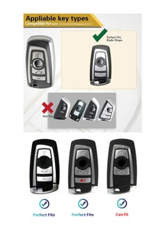 OUYoo OUYoo Suitable for BMW key fob,Advanced soft TPU key box is compatible with X1 X3 X4 X5 X6 1 2 4 5 6 7 M3 M5 M6 GT3 GT5 G30 F10 F15 F16 F20 series smart key,With a key chain.  - Image 2