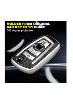 OUYoo OUYoo Suitable for BMW key fob,Advanced soft TPU key box is compatible with X1 X3 X4 X5 X6 1 2 4 5 6 7 M3 M5 M6 GT3 GT5 G30 F10 F15 F16 F20 series smart key,With a key chain.  - Image 3