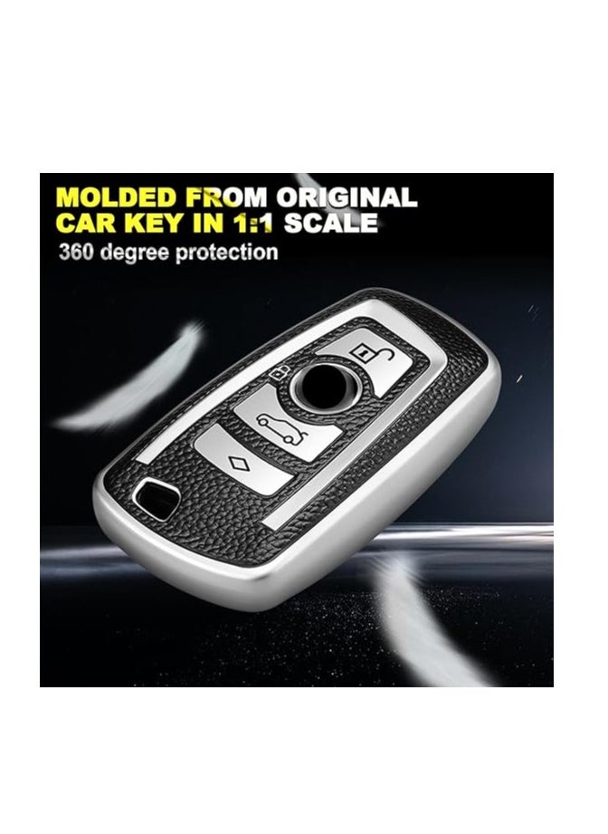 OUYoo OUYoo Suitable for BMW key fob,Advanced soft TPU key box is compatible with X1 X3 X4 X5 X6 1 2 4 5 6 7 M3 M5 M6 GT3 GT5 G30 F10 F15 F16 F20 series smart key,With a key chain.  - Image 3