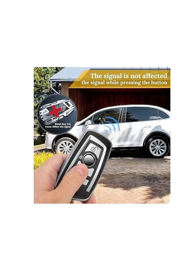 OUYoo Suitable for BMW key fob,Advanced soft TPU key box is compatible with X1 X3 X4 X5 X6 1 2 4 5 6 7 M3 M5 M6 GT3 GT5 G30 F10 F15 F16 F20 series smart key,With a key chain.