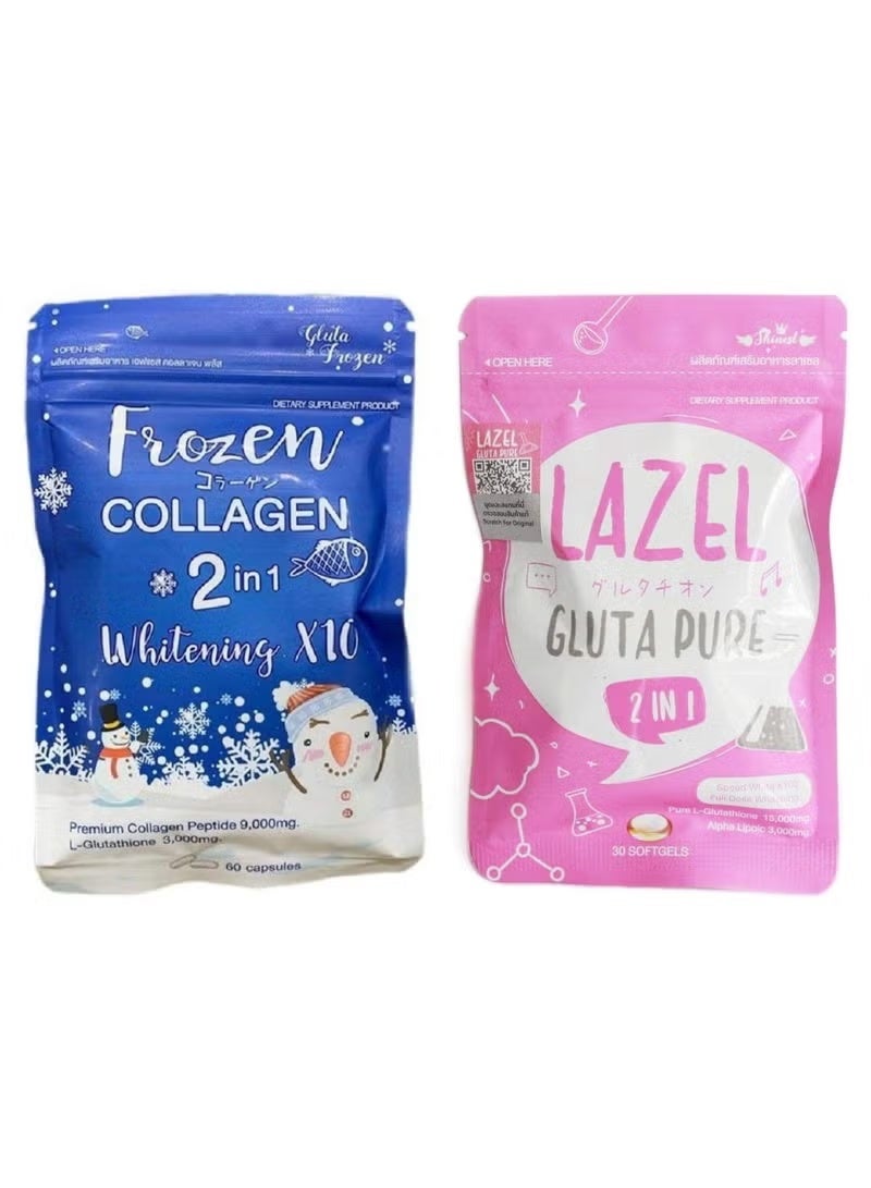 W Collagen Brightening Capsule Set and Pure L-Glutathione Softgel Set