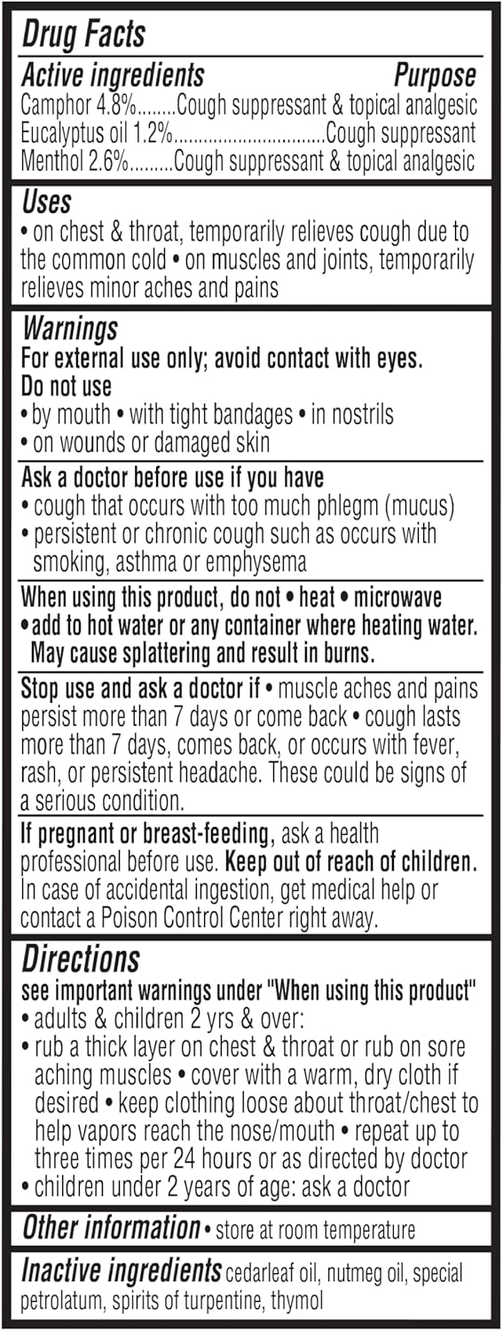 Ççs Chest Rub Cough Suppressant and Topical Analgesic Ointment 353 Ounce Pack of 6 - Image 4