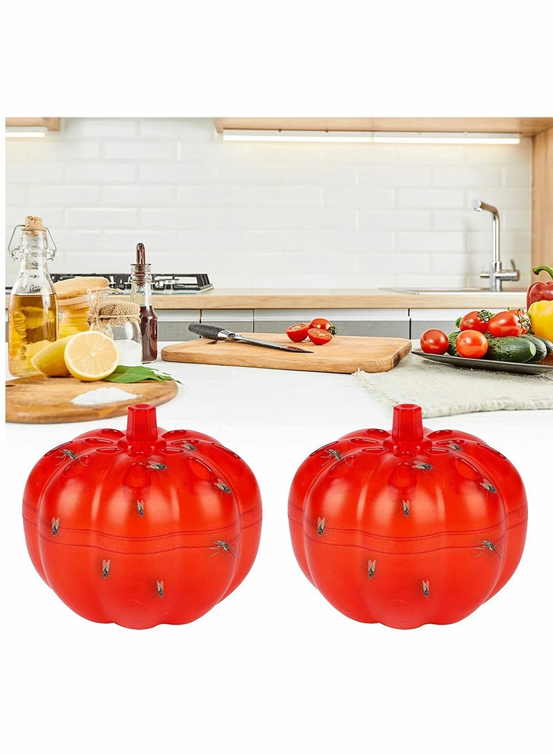 Excefore Fruit Fly Traps Indoor, for Indoors and Kitchen Small and Flexible Easy to Carry, Small Pumpkin Fruit Fly Trap for Home Against Pests Fruit Flies, Small Flying Insects - 2Pcs  - Image 1