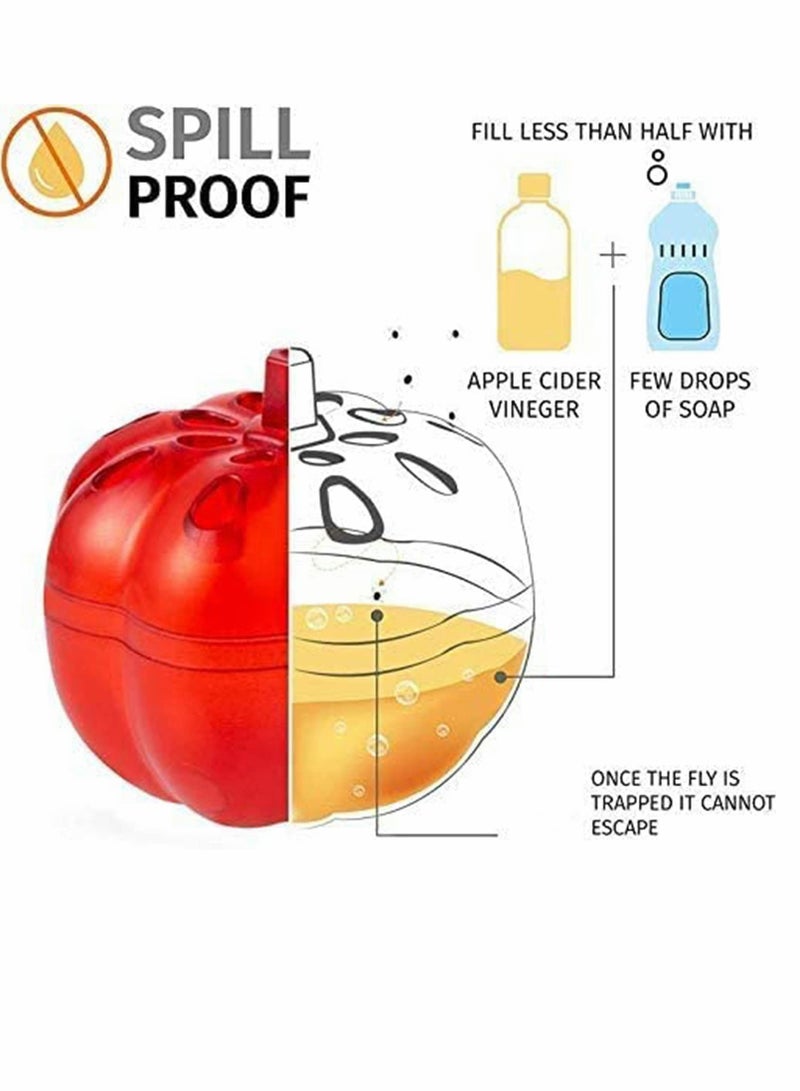 Excefore Fruit Fly Traps Indoor, for Indoors and Kitchen Small and Flexible Easy to Carry, Small Pumpkin Fruit Fly Trap for Home Against Pests Fruit Flies, Small Flying Insects - 2Pcs  - Image 4