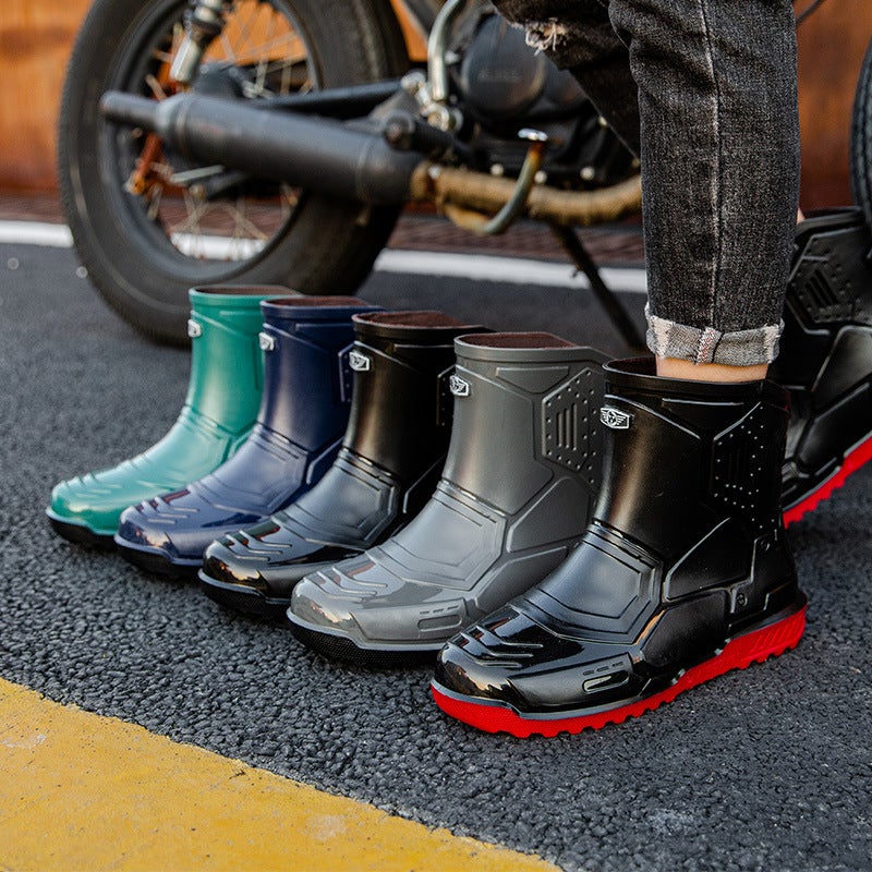 Large Size Rain Boots For Men And Women, Waterproof Boots, Fashionable Rain Shoes, Functional Riding Boots, Slip-On Rubber Boots, Black Fishing Water Boots For Men - Image 4