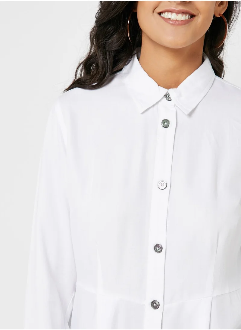 Reserved Long Sleeve Peplum Shirt
