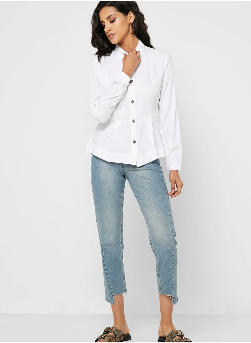 Reserved Long Sleeve Peplum Shirt