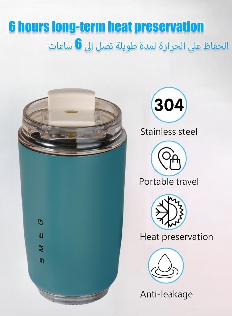 320ML Coffee Mug,Insulated Beverage Cup With Leakproof Lid, Travel Portable Car Drinking Cup，Stainless Steel Vacuum Leak proof , Blue - Image 2