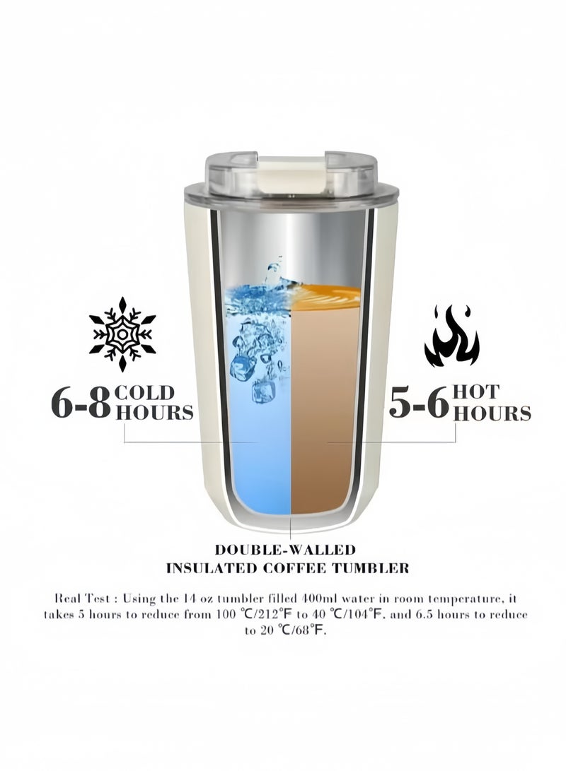 320ML Coffee Mug,Insulated Beverage Cup With Leakproof Lid, Travel Portable Car Drinking Cup，Stainless Steel Vacuum Leak proof , Blue - Image 3