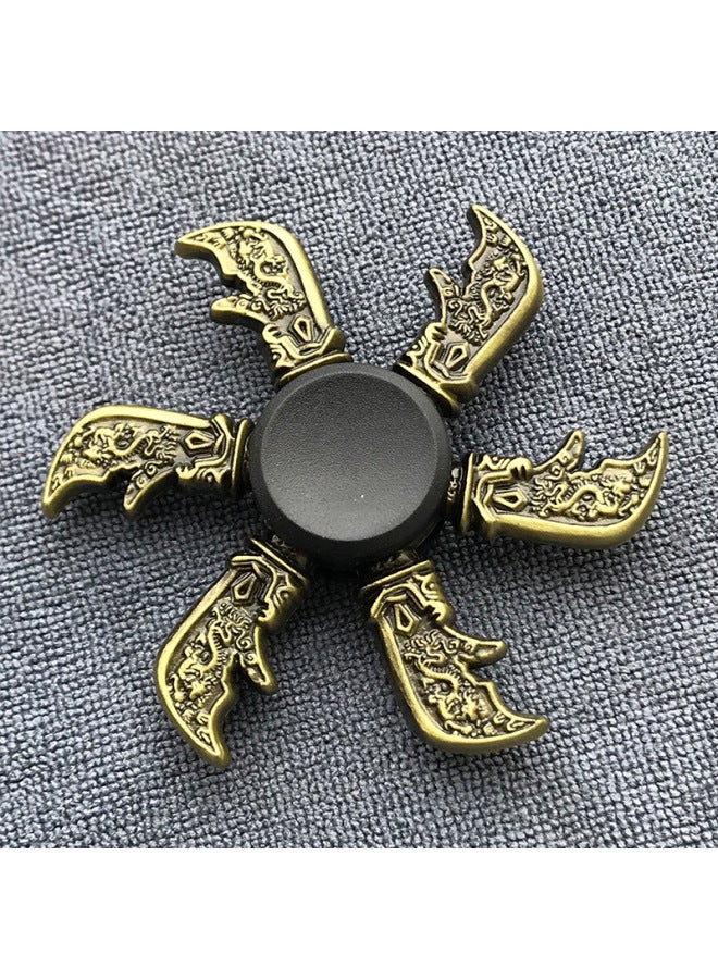 Xu Jutao Manufacturers Bronze Alloy Fingertip Gyro Decompression Gyro Rotating Finger Gyro Stall Night Market-Color:GT-15-Bronze-Lotus  - Image 4