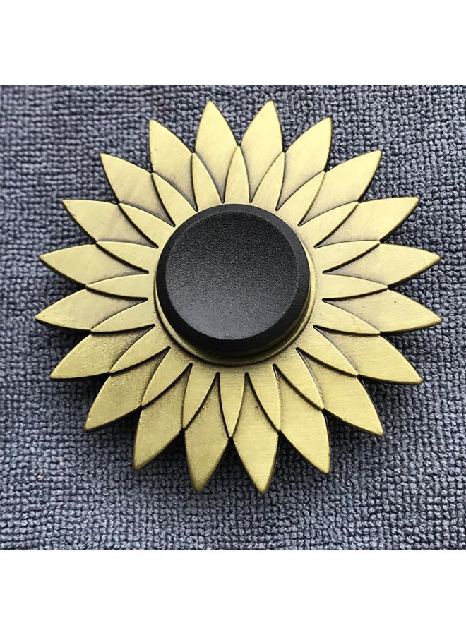 Xu Jutao Manufacturers Bronze Alloy Fingertip Gyro Decompression Gyro Rotating Finger Gyro Stall Night Market-Color:GT-15-Bronze-Lotus  - Image 1