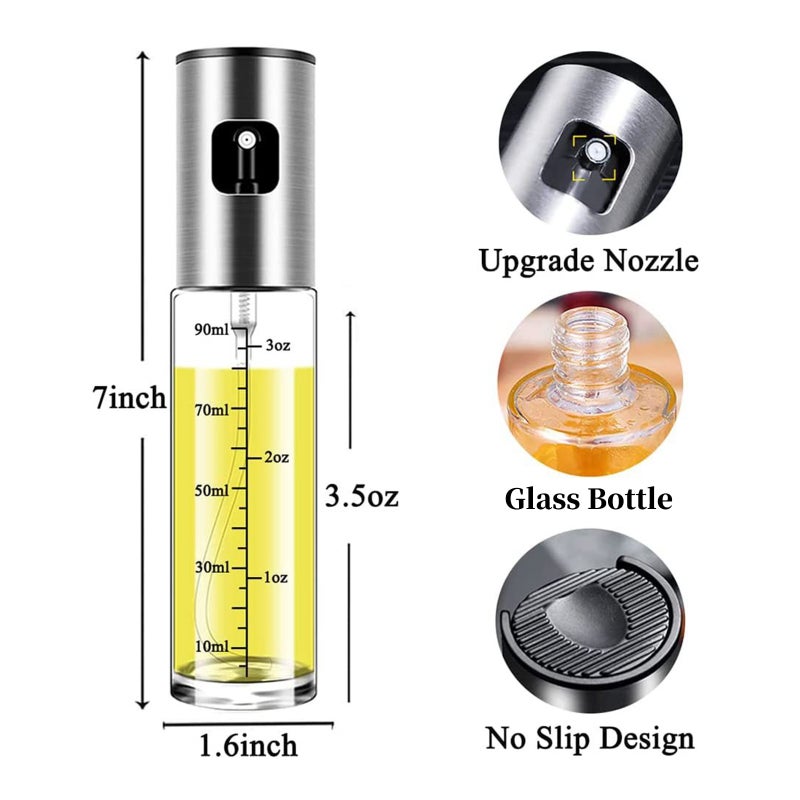 100mL Olive Oil Sprayer Mister Spray Bottle Refillable Oil Dispenser for Cooking BBQ Salad Baking Roasting Grilling Hair Spray Bottle With Funnel Oil Brush - Image 5