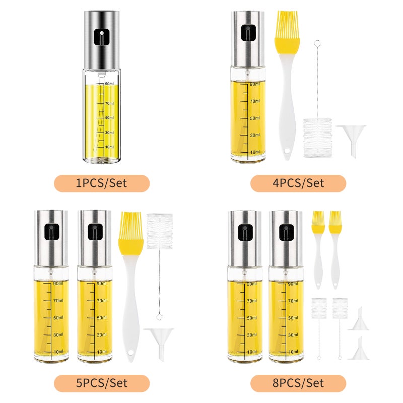 100mL Olive Oil Sprayer Mister Spray Bottle Refillable Oil Dispenser for Cooking BBQ Salad Baking Roasting Grilling Hair Spray Bottle With Funnel Oil Brush - Image 2