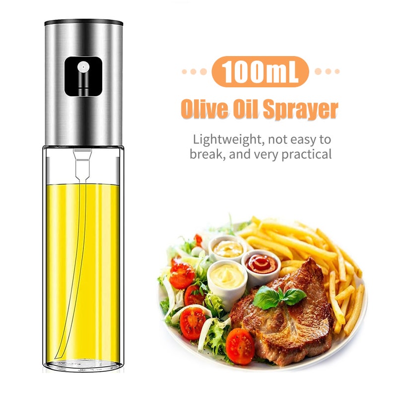 100mL Olive Oil Sprayer Mister Spray Bottle Refillable Oil Dispenser for Cooking BBQ Salad Baking Roasting Grilling Hair Spray Bottle With Funnel Oil Brush - Image 4