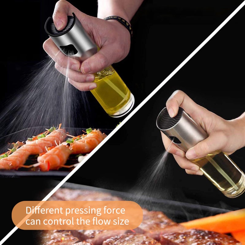 100mL Olive Oil Sprayer Mister Spray Bottle Refillable Oil Dispenser for Cooking BBQ Salad Baking Roasting Grilling Hair Spray Bottle With Funnel Oil Brush - Image 3