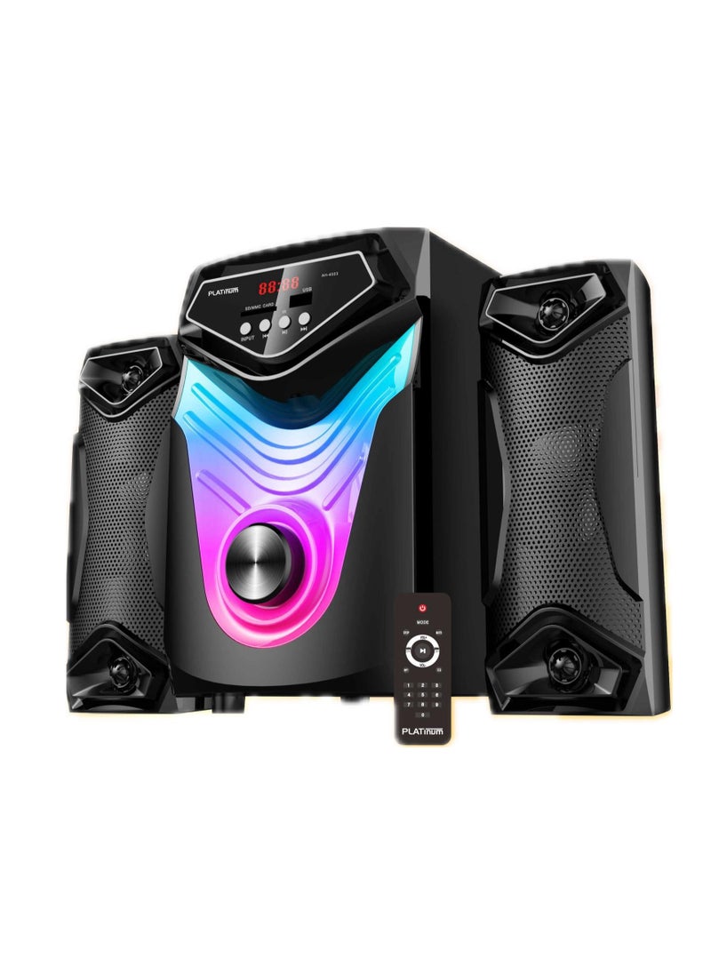 Platinum - Subwoofer For Computer with Bluetooth Connection - AUX Cable - Memory Card port - USB port And Remote Control Model AH-4003 - Image 1