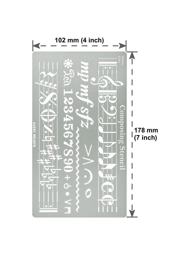 Aleks Melnyk No.492 Metal Stencils, Song Writer's Composing Templates for Music Notes, 3 PCS, Large Symbols, Bullet Journaling, Bookmark, Engraving Wood, Wood Burning and Patterns - Image 4