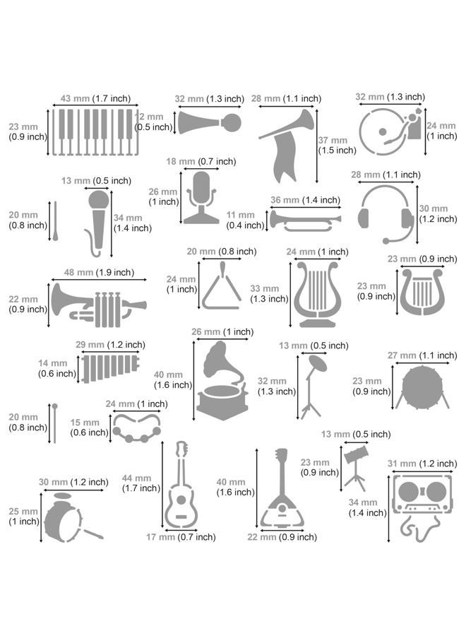 Aleks Melnyk No.492 Metal Stencils, Song Writer's Composing Templates for Music Notes, 3 PCS, Large Symbols, Bullet Journaling, Bookmark, Engraving Wood, Wood Burning and Patterns - Image 3
