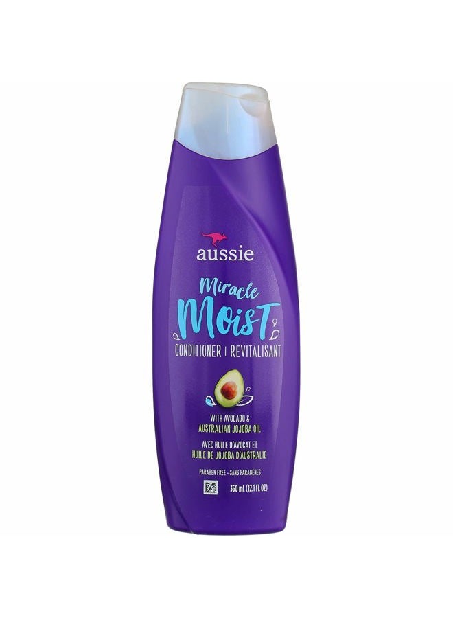 Aussie Miracle Moist Conditioner 12.1 Ounce With Avocado & Jojoba Oil (360ml) (2 Pack) - Image 1